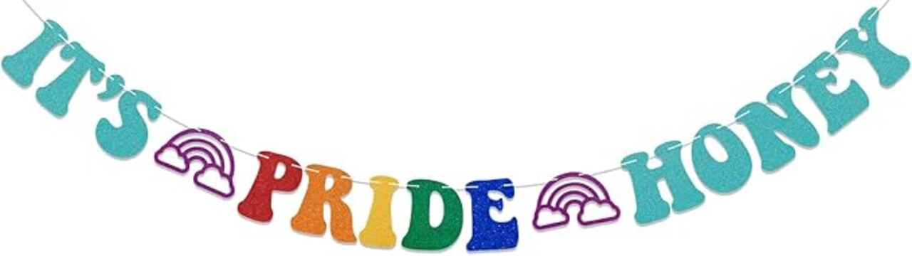 It's Pride Honey Banner - Rainbow Party Decorations for LGBTQ, Happy Pride Bunting Sign, Pride Month Party Decorations